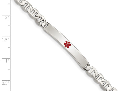 Sterling silver anchor link anchor ID bracelet, further view