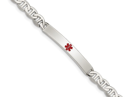 Sterling silver anchor link anchor ID bracelet