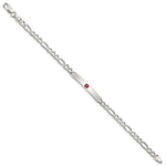 Sterling Silver Polished Medical Figaro Anchor Link ID Bracelet, 7.5 x 5mm view