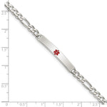Sterling Silver Polished Medical Figaro Anchor Link ID Bracelet, 7.5 x 5mm view