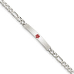 Sterling Silver Polished Medical Figaro Anchor Link ID Bracelet, 7.5 x 5mm view