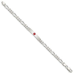 Sterling Silver Polished Medical Figaro Anchor Link ID Bracelet, 7.5 x 6mm view