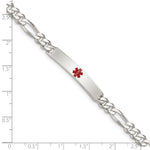 Sterling Silver Polished Medical Figaro Anchor Link ID Bracelet, 7.5 x 6mm view