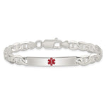 Sterling Silver Polished Medical Anchor Link ID Bracelet, 7.5 x 6mm view
