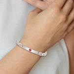 Sterling Silver Polished Medical Anchor Link ID Bracelet, 7.5 x 6mm view