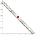 Sterling Silver Polished Medical Anchor Link ID Bracelet, 7.5 x 6mm view