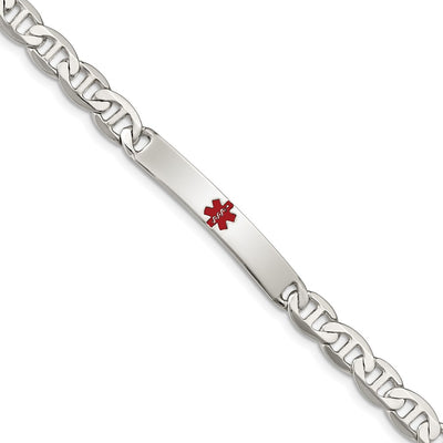 Sterling silver anchor link anchor ID bracelet