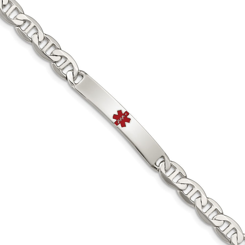 Sterling silver anchor link anchor ID bracelet