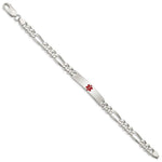 Sterling Silver Polished Medical Figaro Anchor Link ID Bracelet, 7.5 x 6.5mm view