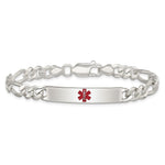 Sterling Silver Polished Medical Figaro Anchor Link ID Bracelet, 7.5 x 6.5mm view