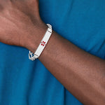 Sterling Silver Polished Medical Figaro Anchor Link ID Bracelet, 7.5 x 6.5mm view
