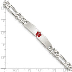 Sterling Silver Polished Medical Figaro Anchor Link ID Bracelet, 7.5 x 6.5mm view