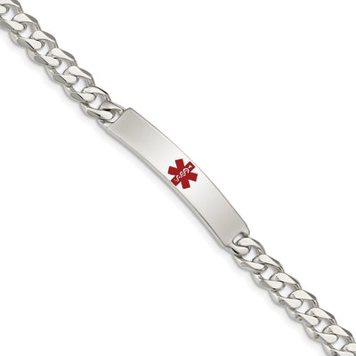 Sterling silver curb link ID bracelet