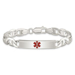 Sterling Silver Polished Medical Anchor Link ID Bracelet, 7.5 x 8mm view