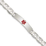 Sterling Silver Polished Medical Anchor Link ID Bracelet, 7.5 x 8mm view