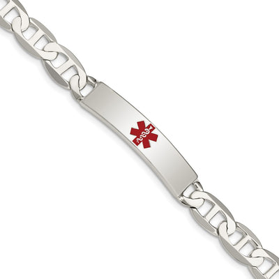 Sterling silver anchor link anchor ID bracelet