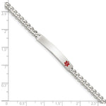 Sterling Silver Polished Medical Curb Link ID Bracelet, 7.5 x 5mm view