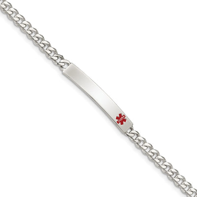 Sterling silver curb link ID bracelet