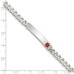 Sterling Silver Polished Medical Curb Link ID Bracelet, 7.5 x 6mm view