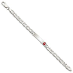Sterling Silver Polished Medical Anchor Link ID Bracelet, 7.5 x 7mm view