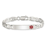 Sterling Silver Polished Medical Anchor Link ID Bracelet, 7.5 x 7mm view