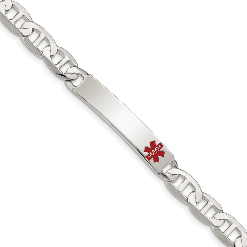 Sterling silver anchor link anchor ID bracelet