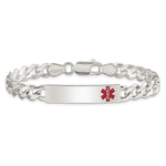 Sterling Silver Polished Medical Curb Link ID Bracelet, 7.5 x 8mm view