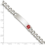 Sterling Silver Polished Medical Curb Link ID Bracelet, 7.5 x 8mm view
