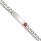 Sterling Silver Polished Medical Curb Link ID Bracelet, 7.5 x 8mm