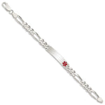 Sterling Silver Polished Medical Figaro Anchor Link ID Bracelet, 7.5 x 9mm view