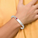 Sterling Silver Polished Medical Figaro Anchor Link ID Bracelet, 7.5 x 9mm view