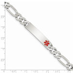 Sterling Silver Polished Medical Figaro Anchor Link ID Bracelet, 7.5 x 9mm view