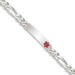 Sterling Silver Polished Medical Figaro Anchor Link ID Bracelet, 7.5 x 9mm view