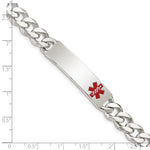 Sterling Silver Polished Medical Curb Link ID Bracelet, 7.5 x 10mm view
