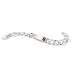 Sterling Silver Polished Medical Curb Link ID Bracelet, 7.5 x 10mm view