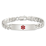 Sterling Silver Polished Medical Curb Link ID Bracelet, 7.5 x 9mm view