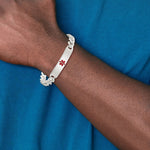 Sterling Silver Polished Medical Curb Link ID Bracelet, 7.5 x 9mm view