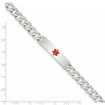 Sterling Silver Polished Medical Curb Link ID Bracelet, 7.5 x 9mm view