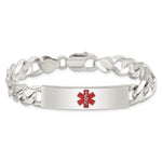 Sterling Silver Polished Medical Figaro Anchor Link ID Bracelet, 8.5 x 10mm view