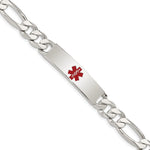 Sterling Silver Polished Medical Figaro Anchor Link ID Bracelet, 8.5 x 10mm view