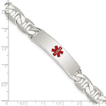 Sterling Silver Polished Medical Anchor Link ID Bracelet, 7.5 x 10mm view