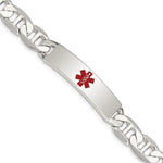 Sterling Silver Polished Medical Anchor Link ID Bracelet, 7.5 x 10mm view