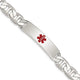 Sterling Silver Polished Medical Anchor Link ID Bracelet, 7.5 x 10mm