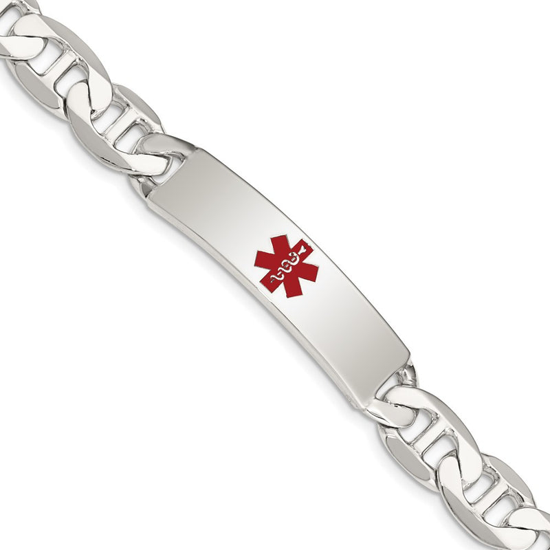 Sterling silver anchor link anchor ID bracelet