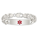 Sterling Silver Polished Medical Curb Link ID Bracelet, 8.5 x 11mm view