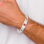 Sterling Silver Polished Medical Curb Link ID Bracelet, 8.5 x 11mm view