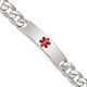 Sterling Silver Polished Medical Curb Link ID Bracelet, 8.5 x 11mm