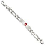 Sterling Silver Polished Medical Figaro Anchor Link ID Bracelet, 8.5 x 11mm view