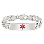 Sterling Silver Polished Medical Figaro Anchor Link ID Bracelet, 8.5 x 11mm view