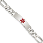 Sterling Silver Polished Medical Figaro Anchor Link ID Bracelet, 8.5 x 11mm view